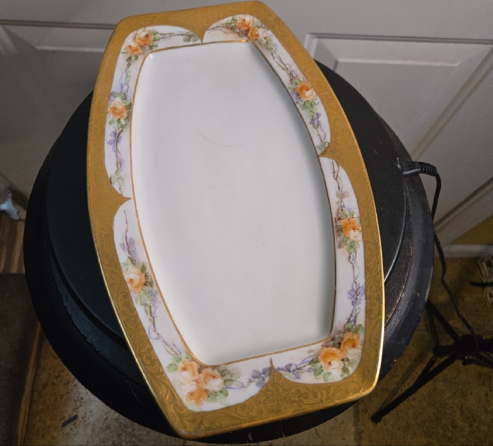 Antique Rosenthal Gold Trim Floral Porcelain Serving Platter - Picture 2 of 11